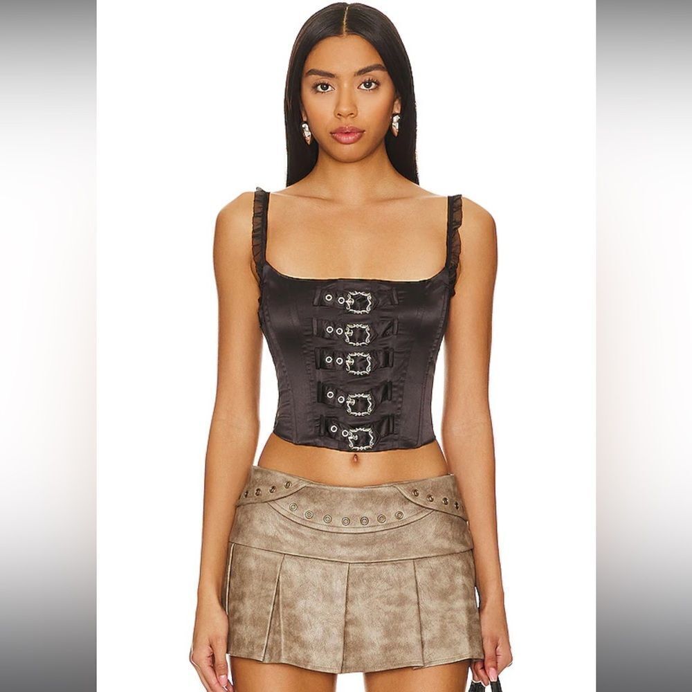 NEW ZEMETA Lock Me Up Corset SMALL BLACK
